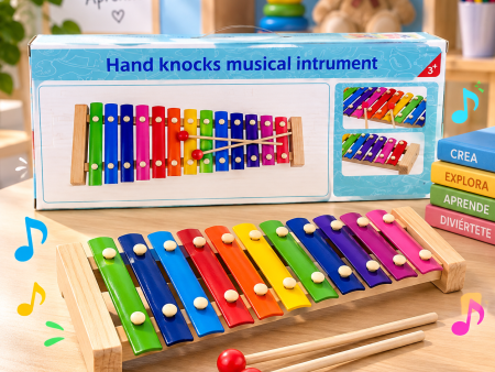 XILOFONO MADERA MULTICOLOR 13 NOTAS