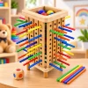TORRE DE EQUILIBRIO CON PELOTAS Y PALITOS DE MADERA